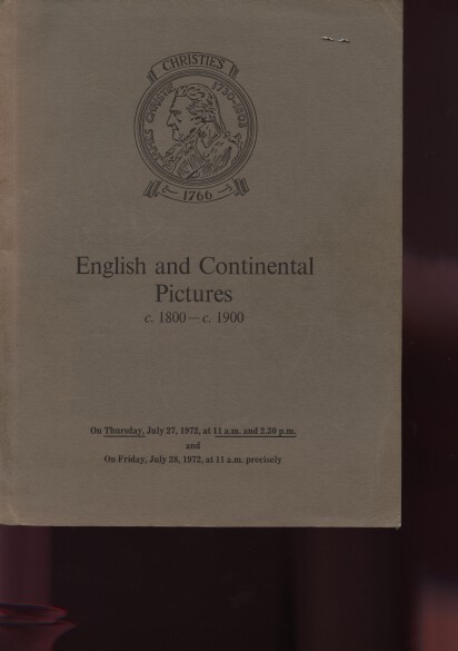 Christies 1972 English & Continental Pictures 1800 - 1900