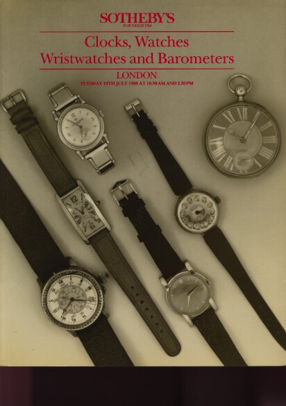 Sothebys 1988 Clocks, Watches, Wristwatches & Barometers