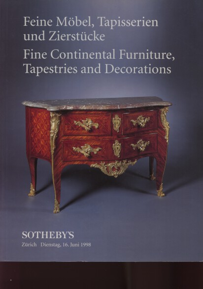 Sothebys 1998 Fine Continental Furniture, Decorations