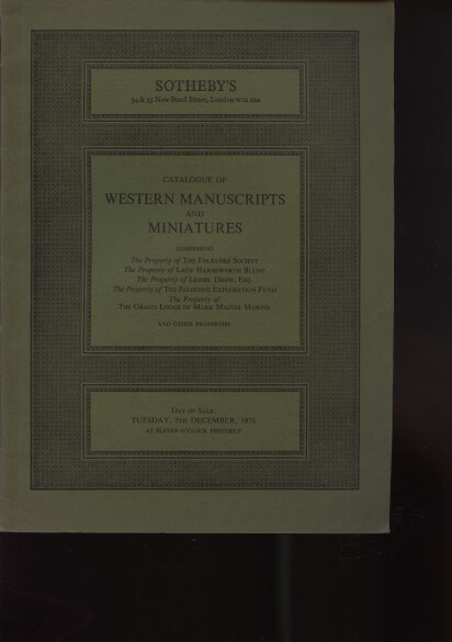 Sothebys 1978 Western Manuscripts & Miniatures