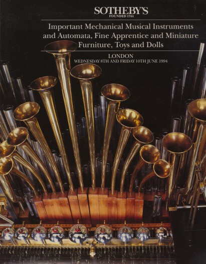 Sothebys 1994 Mechanical Musical Instruments, Toys and Dolls