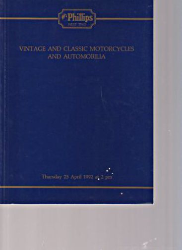 Phillips 1992 Vintage & Classical Motorcycles, Automobilia