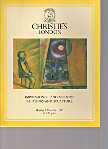 Christies December 1985 Impressionist & Modern Paintings & Sculpture