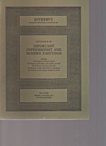 Sothebys June 1977 Important Impressionist & Modern Paintings