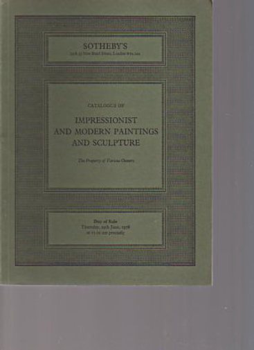 Sothebys 1978 Impressionist & Modern Paintings & Sculpture