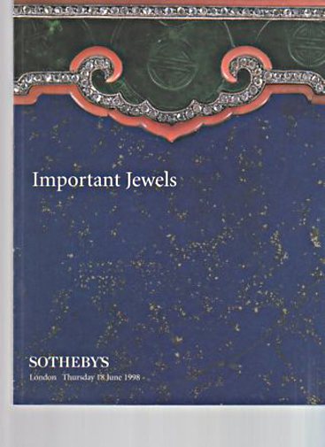 Sothebys 18th June 1998 Important Jewels (Digital Only)