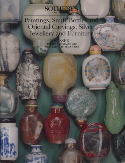 Sothebys 1992 Paintings, Snuff Bottles, Carvings, Silver, etc