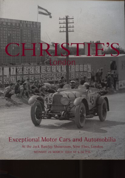 Christies 2004 Exceptional Motor Cars & Automobilia