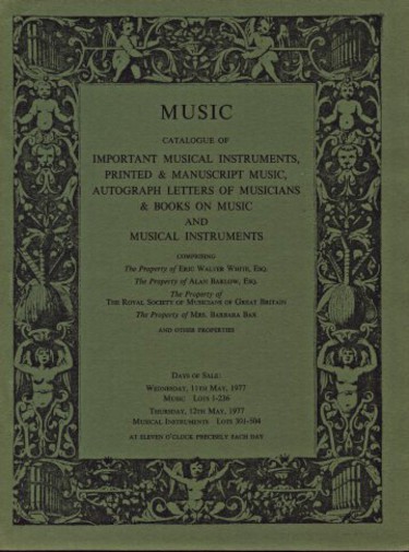 Sothebys 1977 Important Musical Instruments, Music Etc