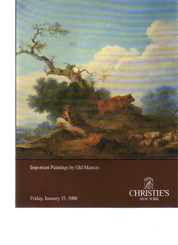 Christies 1988 Important Paintings by Old Masters