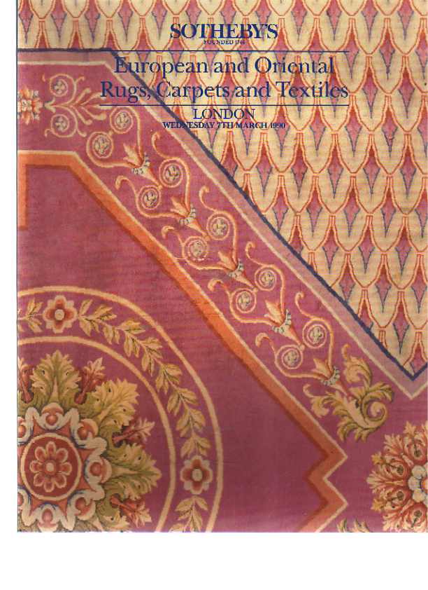 Sothebys 1990 European, Oriental Rugs Carpets, Textiles