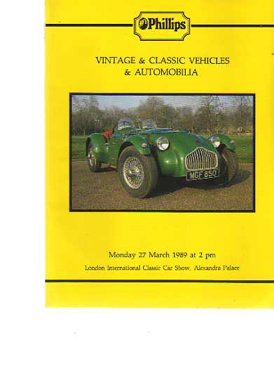 Phillips 1989 Vintage & Classical Vehicles & Automobilia