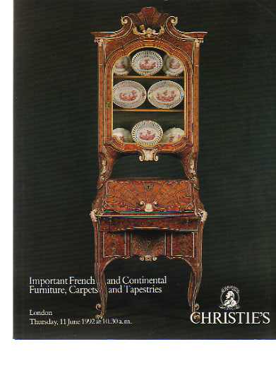 Christies 1992 Important French & Continental Furniture, Carpets