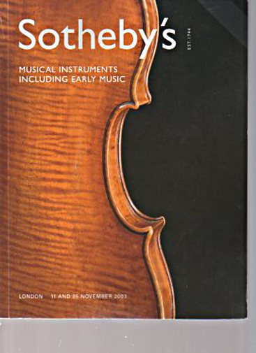 Sothebys 2003 Musical Instruments & Early Music