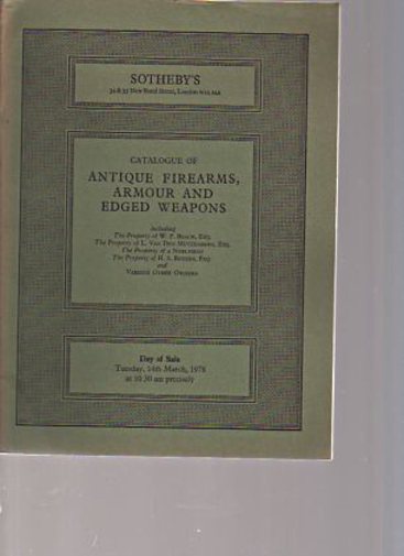 Sothebys 1978 Antique Firearms, Armour & Edged Weapons