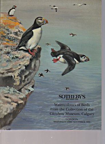 Sothebys 1994 Watercolours of Birds Glenbow Museum, Calgary (Digital only)