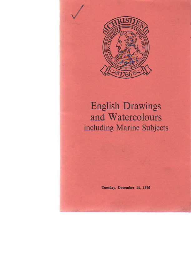 Christies 1976 English Drawings, Watercolours - Marine Subjects