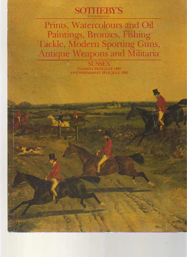 Sothebys 1992 Sporting Guns, Antique Weapons Militaria, Fishing