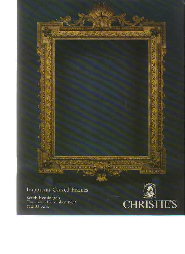 Christies 1989 Important Carved Frames