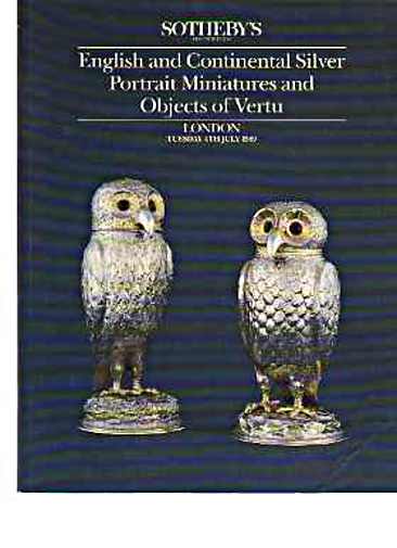 Sothebys July 1989 English & Continental Silver, Portrait Miniatures