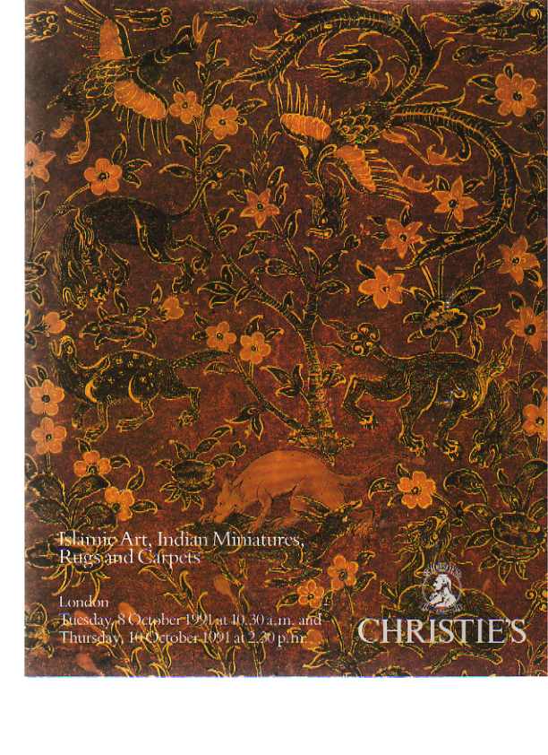 Christies 1991 Islamic Art, Indian Miniatures, Rugs & Carpets