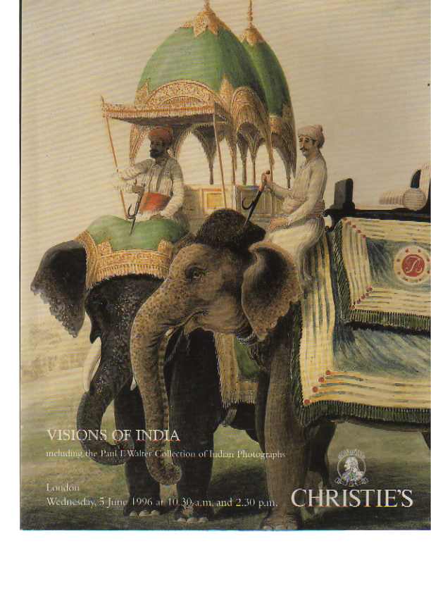 Christies 1996 Visions of India, Walter Collection photographs