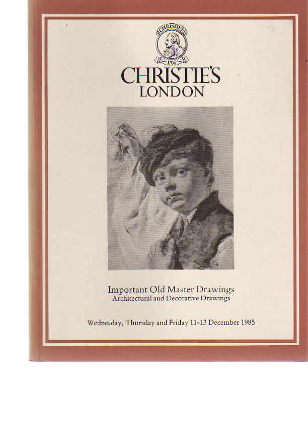 Christies 1985 Important Old Master & Architectural Drawings