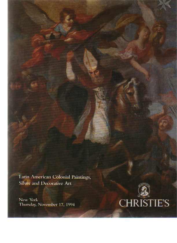 Christies 1994 Latin American COLONIAL Paintings, silver (Digital Only)