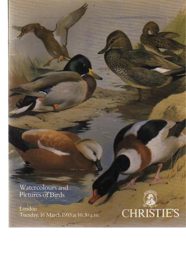 Christies 1993 Watercolours and Pictures of Birds