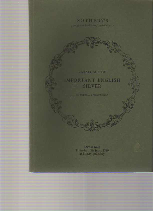 Sothebys June 1980 Important English Silver (Digital only)