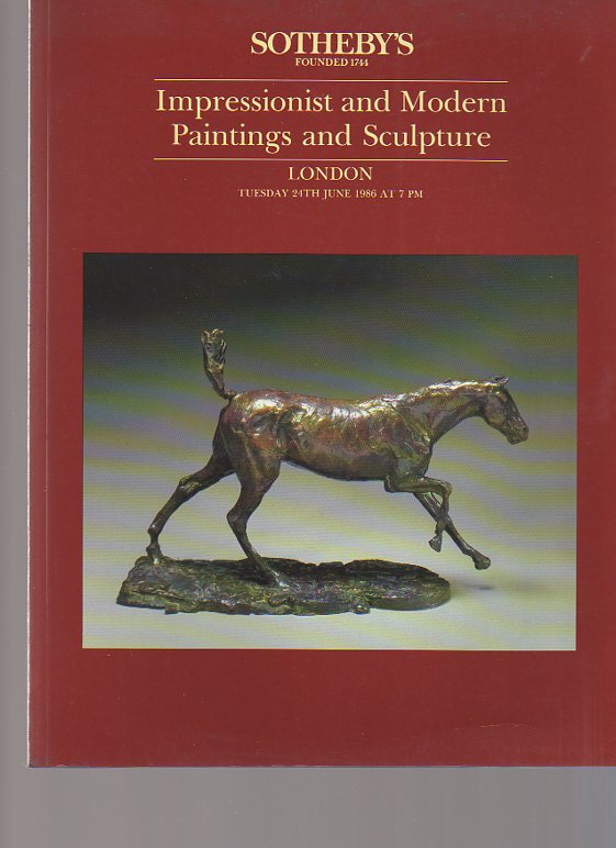 Sothebys 1986 Impressionist & Modern Paintings & Sculpture