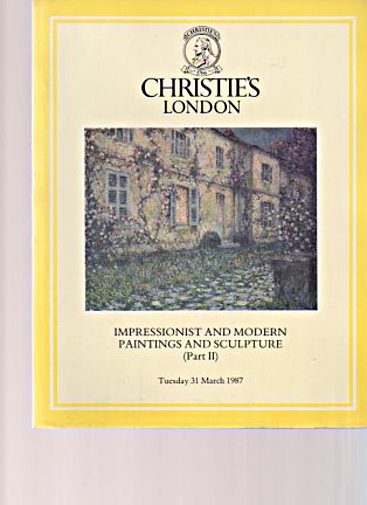 Christies 1987 Impressionist & Modern Paintings, Sculpture Pt II