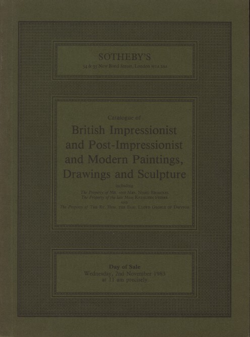 Sothebys Nov 1983 British Impressionist & Post-Impressionist, Modern Paintings