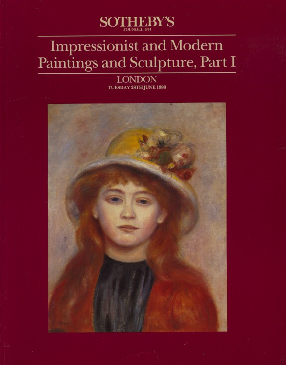 Sothebys June 1988 Impressionist & Modern Paintings & Sculpture, Part I