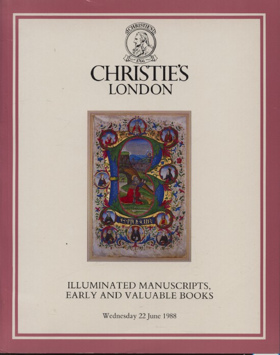 Christies June 1988 Illuminated Manuscripts, Early and Valuable Books