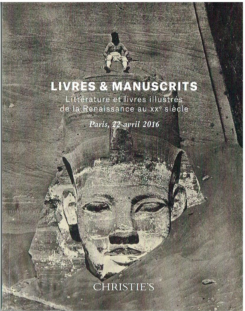 Christies April 2016 Renaissance to 20th C Books & Manuscripts