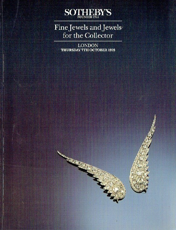 Sothebys October 1993 Fine Jewels and Jewels for The Collector