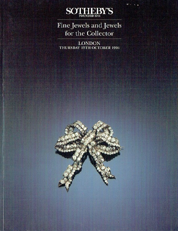 Sothebys October 1994 Fine Jewels and Jewels for The Collector