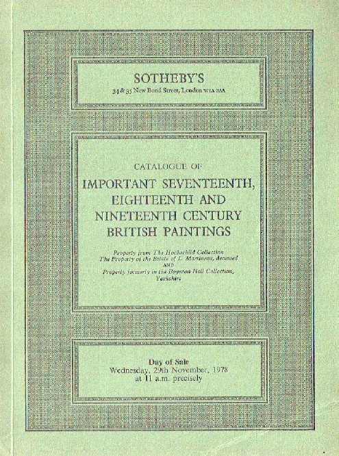 Sothebys November 1978 Important 17th, 18th and 19th Century British Paintings