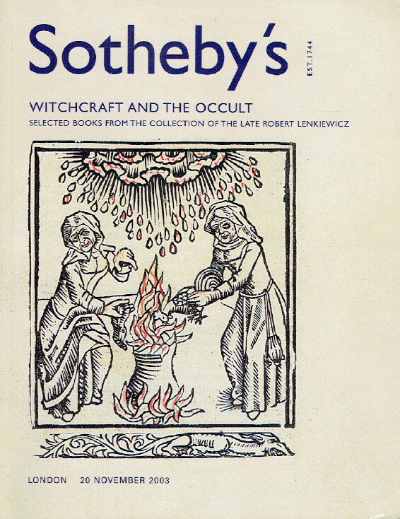 Sothebys November 2003 Witchcraft and The Occult Selected Books (Digital Only)