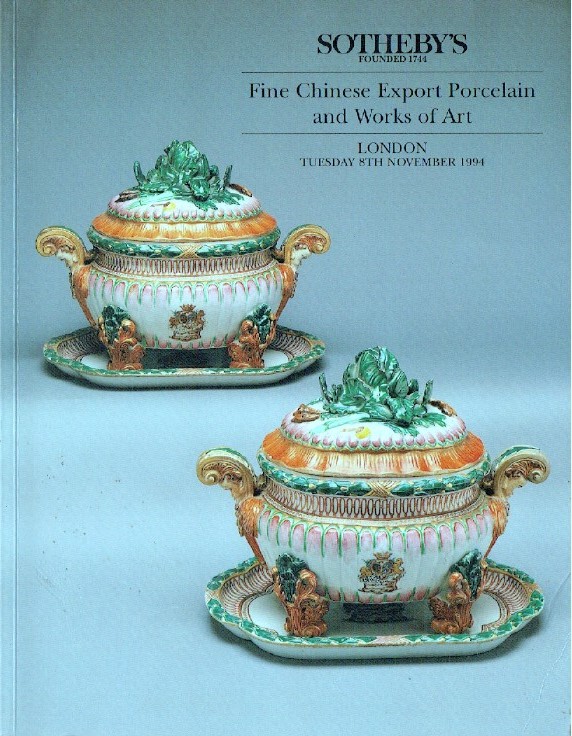 Sothebys November 1994 Fine Chinese Export Porcelain & WOA (Digital only)