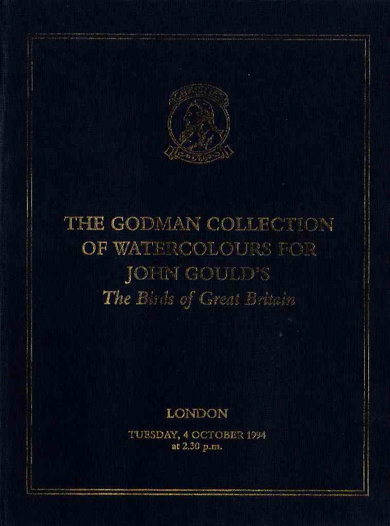 Christies 1994 Godman Collection Gould's Birds of Great Britain