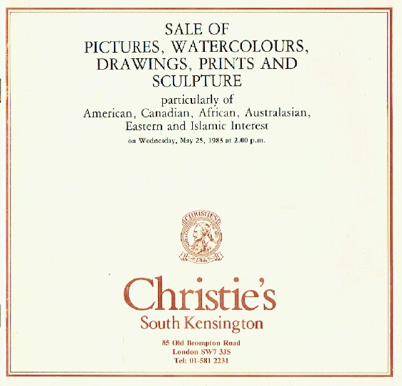 Christies May 1983 Sale of Pictures, Watercolours, Drawings, Prints & Sculpture