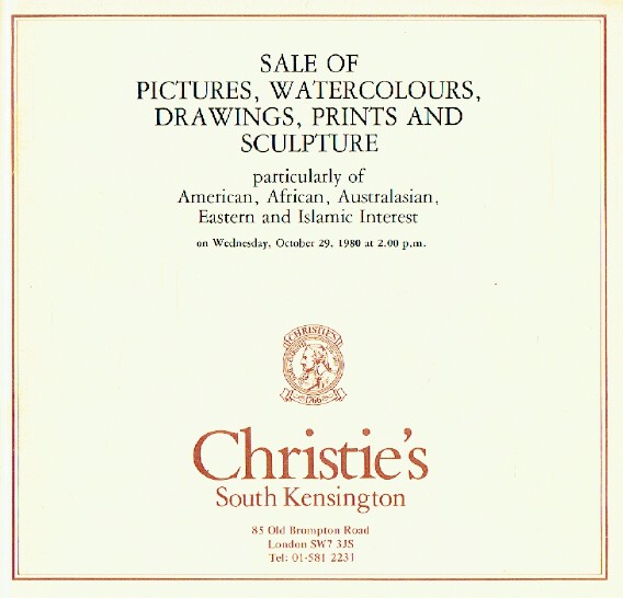 Christies October 1980 Pictures, Watercolours, Drawings, Prints & Sculpture