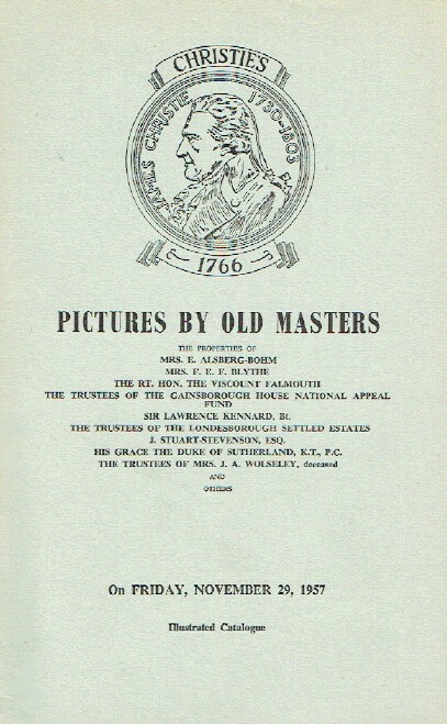 Christies November 1957 Pictures by Old Masters