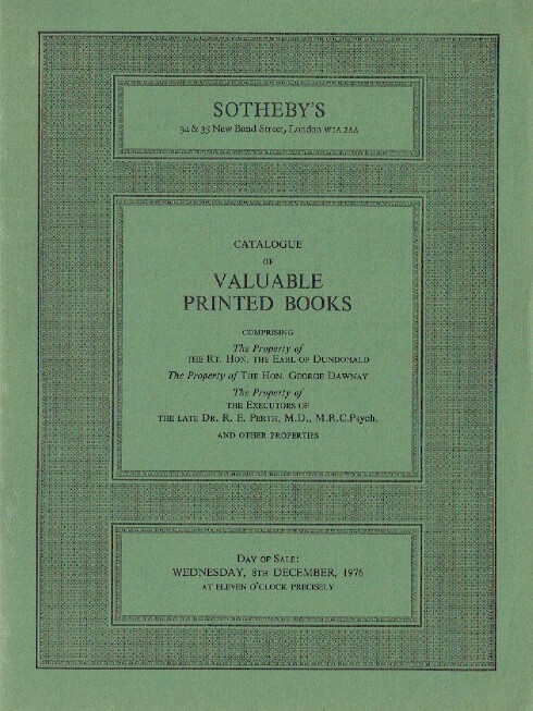 Sothebys December 1976 Valuable Printed Books