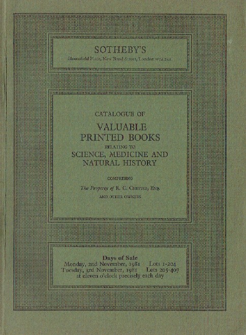 Sothebys November 1981 Valuable Printed Books