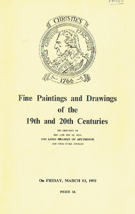 Christies March 1959 Fine Paintings and Drawings of the 19th & 20th Centuries