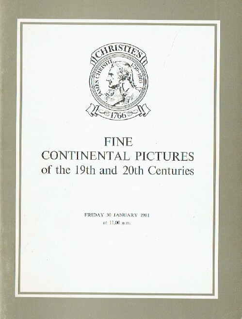 Christies January 1981 Fine Continental Pictures of the 19th & 20th Centuries