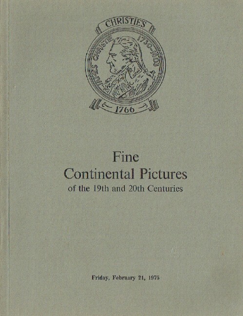 Christies February 1975 Fine Continental Pictures of the 19th & 20th Centuries